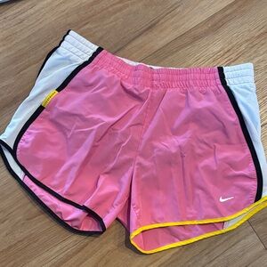 Nike Women's Pink and White Athletic Shorts
